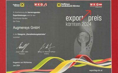 Augmensys nominiert für den Exportpreis Kärnten 2024
